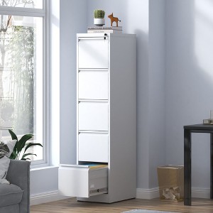 NicBex Modern File Cabinet with Lock, Vertical Metal Filing Cabinets with Drawers and Anti-Tilt Design,Office Cabinet for Home, Office,Black/White - 1 of 4
