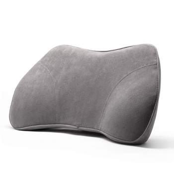 WENNEBIRD Model B Lumbar Memory Foam Support Pillow to Improve Posture with Raised Side Butterfly Design, Constance Fabric, and Removable Cover, Grey