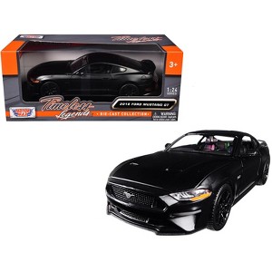 2018 Ford Mustang GT 5.0 Matt Black with Black Wheels 1/24 Diecast Model Car by Motormax - 1 of 3