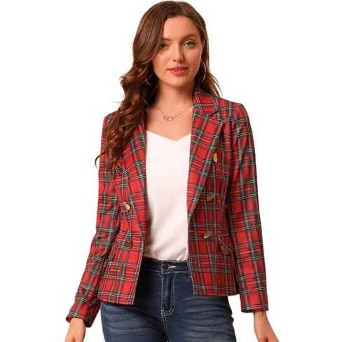 Ladies hotsell checked blazer