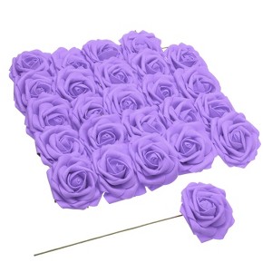 Unique Bargains Durable Bright Colors DIY Creativity Wide Application Artificial Flowers 25 Pc - 1 of 4