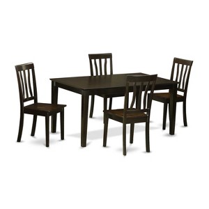 5-Piece Cappuccino Solid Wood Top - Dining Room Set - Seats 4 - 1 of 4