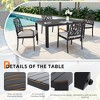 DOMETOUR 5Pcs Outdoor Patio Aluminum Furniture Set, Modern Dining Set with 4 Dining Chairs Branch-Like Backrest, Rectangular Table with Umbrella Hole - 3 of 4