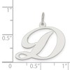 Black Bow Jewelry Sterling Silver, Ella Collection, LG Fancy Script Initial D Pendant - 4 of 4