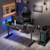 60x27 Curved Shaped Gaming Desk,27.56"D x 60"W x 30.12"H,Black - 3 of 4