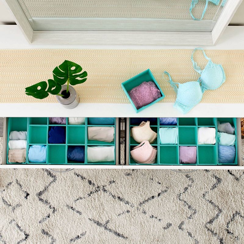 Household Essentials Set of 2 Square Drawer Trays Seafoam, 4 of 10