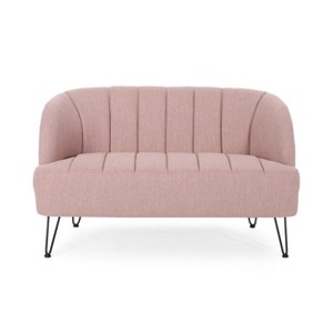NicBex Small Modern Loveseat Sofa Upholstered Comfy Fabric 2 Seater Couch with Metal Legs for Living Room,Apartment - 1 of 4