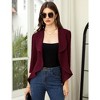 YesFashion Womens Classic 3/4 Sleeve Blazer Draped Open Front Jackets Lapel Work Office Cropped Blazer - 2 of 4