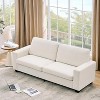 83 Inch Modern Beige Sofa, 3 Seater Couch with Deep Seats, Comfy Upholstered Sofa for Living Room, Bedroom, Office - 3 of 4