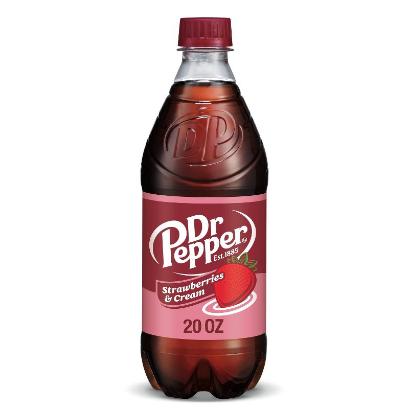 Dr Pepper Strawberries &#38; Cream Soda - 20 fl oz Bottle, 1 of 9