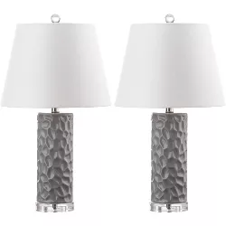 (Set of 2) 23.5" Dixon Table Lamp Gray (Includes CFL Light Bulb) - Safavieh
