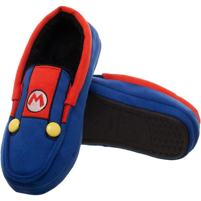 Nintendo Men's Super Mario Bros. Mario House Slippers Moccasins, 2 of 6