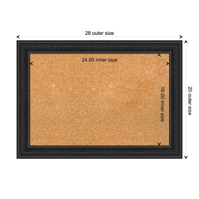 Shipwreck Black Narrow Framed Natural Cork Bulletin Board