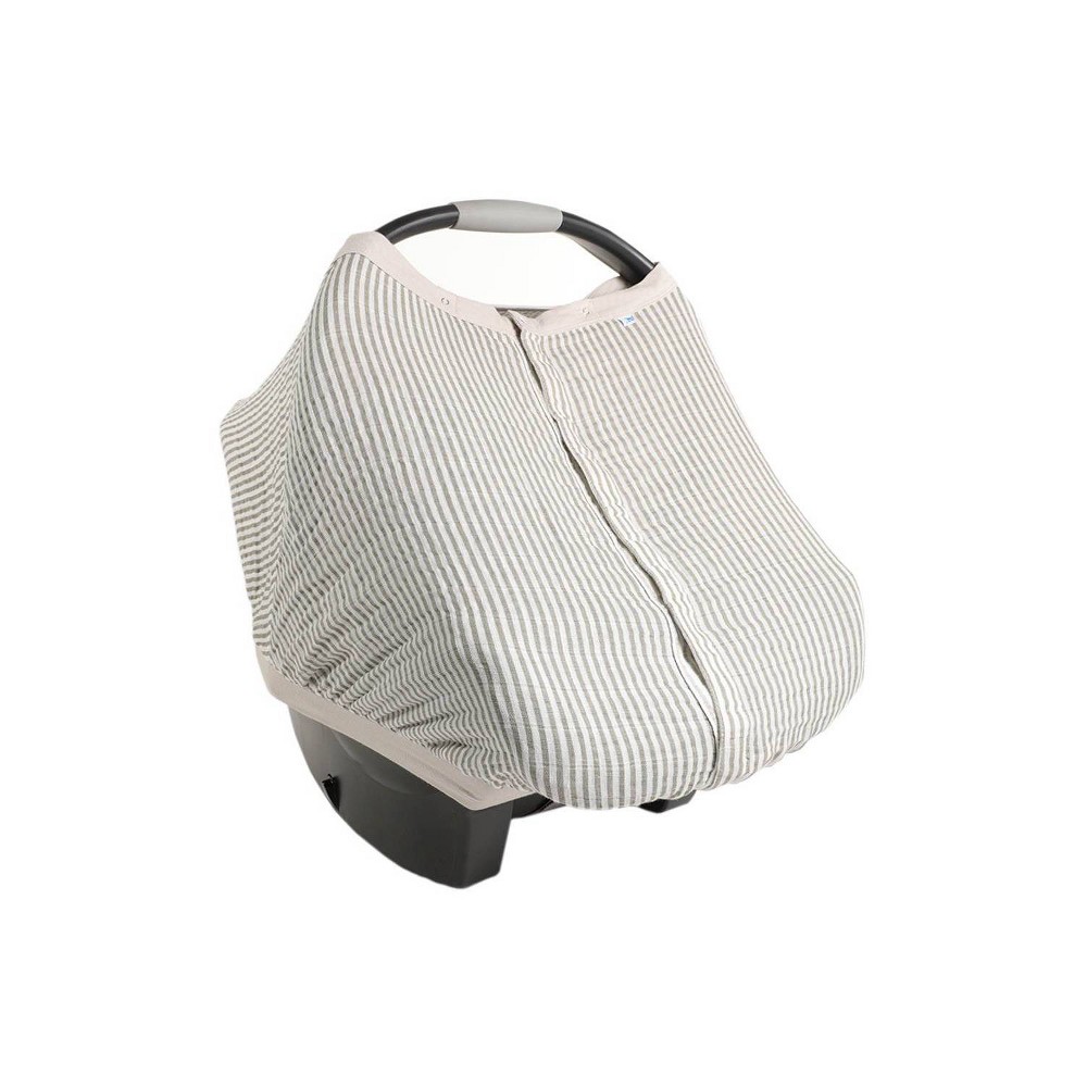 Photos - Car Seat Accessory Little Unicorn Cotton Muslin Car Seat Canopy - Gray Stripe