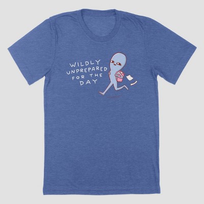 Men's Strange Planet Wildly Unprepared Short Sleeve Graphic Crewneck T-Shirt - Heather Blue M
