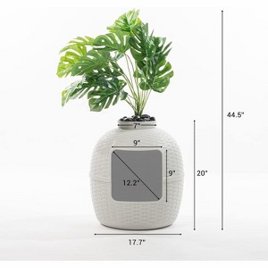 Heynemo Plant Litter Box, Hidden Litter Box with Rattan Pattern for Cat, Faux Plant and Real Stones, Carbon Filter - 1 of 4