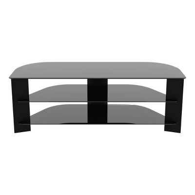 Black Glass TV Stand for TVs up to 65" Black - AVF