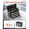 VEVOR Metal Tool Box, 20.5-inch, Portable Metal Tool Box with 4 Drawers, Small Tool Chest with EVA Liners, Ball Bearing Slide Drawers Locking, Black - 3 of 4