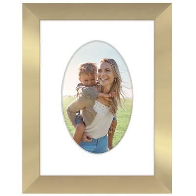 Americanflat 6" x 8" Picture Frame with Mat - Arch, Oval & Wavy Designs - Stylish Decor for Living Rooms, Dorms, Offices & More