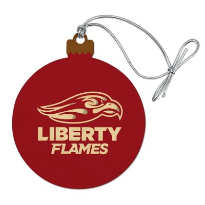 Liberty University Secondary Logo Wood Christmas Tree Holiday Ornament