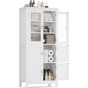 Dcolora Tall Bathroom Storage Cabinet with 6 Doors and Adjustable Shlef - 1 of 4