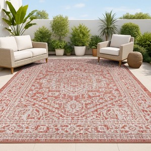 JONATHAN Y Sinjuri Medallion Textured Weave Indoor/Outdoor Area Rug - 1 of 4