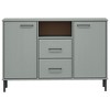 vidaXL Sideboard with Metal Legs Gray 44.5 in.x15.7 in.x30.3 in. Solid Wood OSLO - 4 of 4