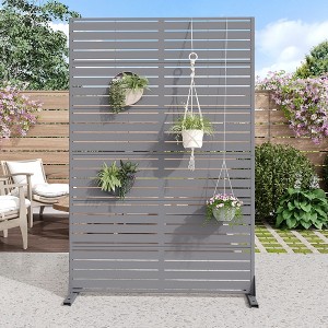 Pexfix 72 In. X 47 In. Outdoor Privacy Rectangle Screen Galvanized ...