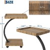 Acekool C-Shaped End Table with Rolling Wheels, 2-Tier Storage Side Table, Compact TV Tray Table for Living Room, Bedroom, Walnut Finish - 2 of 4