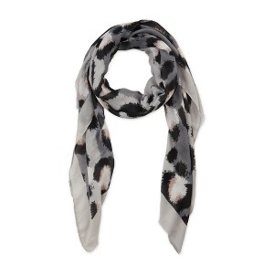 Design Imports Leopard Print Scarf - Grey - 1 of 4