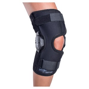 DonJoy Deluxe Hinged Knee Brace, Drytex Wrap Around, Open Popliteal, Medium - 1 of 2