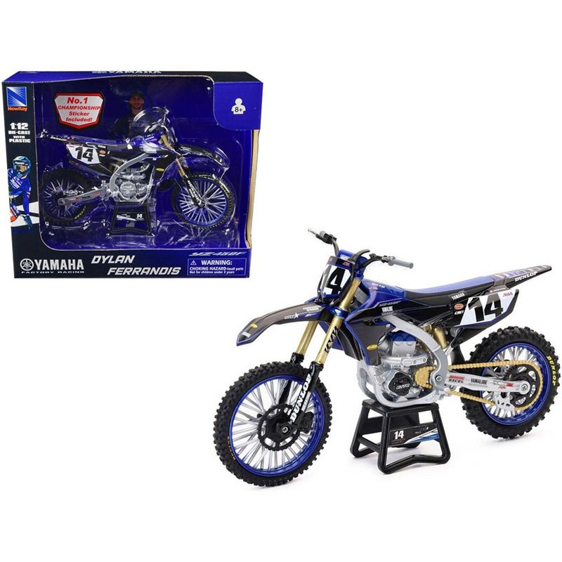 Yamaha YZ450F Championship Edition Motorcycle #14 Dylan Ferrandis "Yamaha Factory Racing" 1/12 Diecast Model by New Ray, 1 of 4