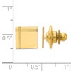Black Bow Jewelry 14K Yellow Gold Square Grooved Lapel or Tie Pin, 10mm - 2 of 3