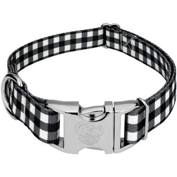 Country Brook Petz Premium Black & White Buffalo Plaid Dog Collar