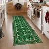 Christmas Runner Rug, Non-Slip Washable Indoor Carpet with Tree and Snowflake Pattern, Stain Resistant Kitchen Floor Mat for Hallway - 2 of 4