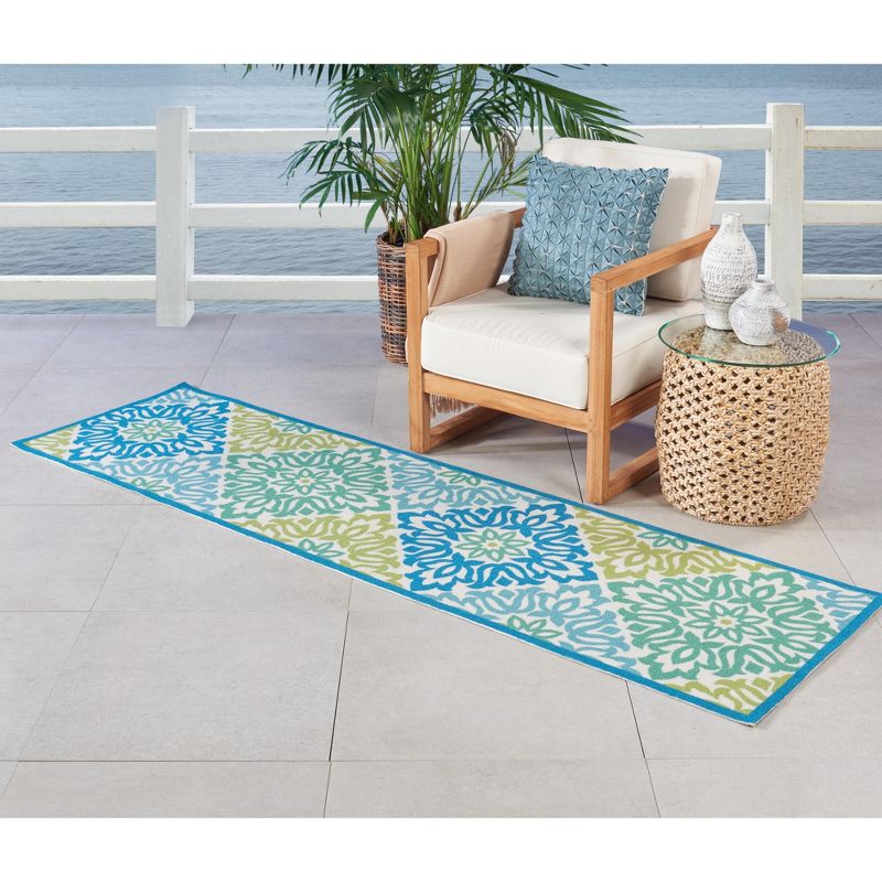 Waverly Sun & Shade "Sweet Things" Blue Indoor/Outdoor Area Rug by Nourison, 4 of 12