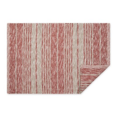 Cinnamon and Beige Handwoven Recycled Cotton Yarn Rug 2x3