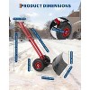 29x14 in Snow Shovel with 5-Position Angled Blade & Adjustable Handle, Heavy Duty Metal Snow Pusher Shovel with Wheels for Driveway, Doorway, Sidewalk - 4 of 4