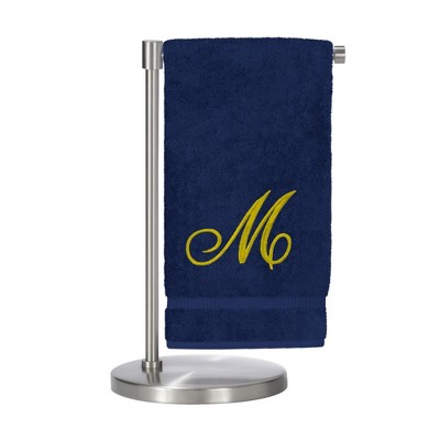 BC BARE COTTON Monogrammed Bath Towel, Personalized Gift, 27 x 54 inches - Set of 1 - Navy - Gold Script