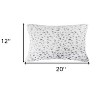 HomeRoots Set of Two 12" X 20" White and Gray Faux Fur Lumbar Throw Pillows - 3 of 4