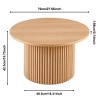 Coolbibila 27” Round Coffee Table,Modern Round Coffee Table With Walnut Wood Veneer Tabletop And Metal Base,Farmhouse Wooden Coffee Table - 4 of 4