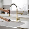 Single-Handle Pull-Down Sprayer 2 Spray High Arc Kitchen Faucet With Deck Plate - image 4 of 4