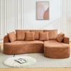 Curved Cloud Boneless Couch 106"Modern Comfy L-Shape No Assembly Required Sofa with Chenille Fabric Deep Seat Loveseat + Chaise for Living Room - 3 of 4