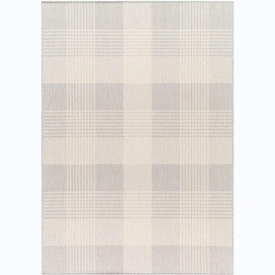 Mark & Day Jarad 5'3"x7' Rectangle Woven Indoor & Outdoor Area Rugs Light Gray/Cream: Stain-Resistant, Farmhouse Style