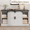 Zstar 4 Drawer Dresser for Bedroom, 59" Farmhouse Wood Dressers with Sliding Barn Doors & Large Drawers - 4 of 4