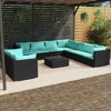 vidaXL Garden Lounge Set Black, Water Blue - 2 of 4