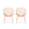 2pcs Outdoor Chairs, Shell Shaped Seats Dining Chair With Round Backrest, Patio Metal Bistro Chair, Weather-resistant Armless Chairs - 4 of 4