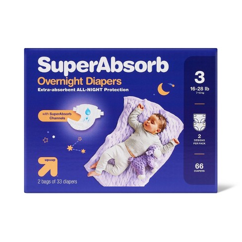  Pampers Swaddlers Overnights Diapers - Size 3, 66 Count,  Disposable Baby Diapers, Night Time Skin Protection : Baby