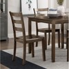 NicBex 59" Dining Table Set for 4 Charcoal Brown Finish Wooden Dining Table with 4 X-Back Side Chairs for Kitchen - 4 of 4