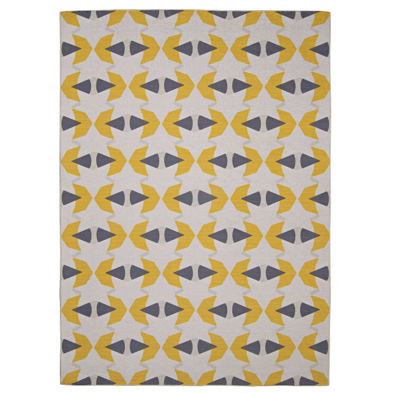 Havers Washable Outdoor Rug Ivory/Yellow - Linon, 1 of 10
